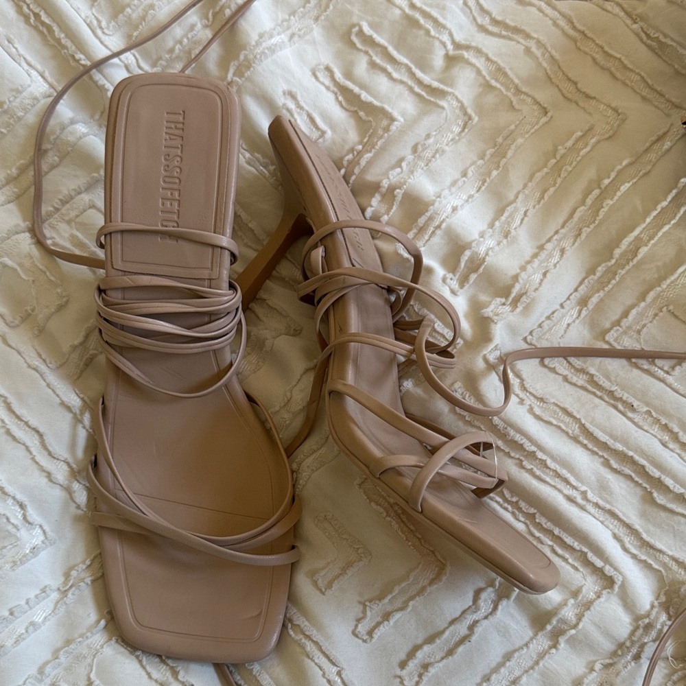 ThatssoFetch Nude Strappy Heels
